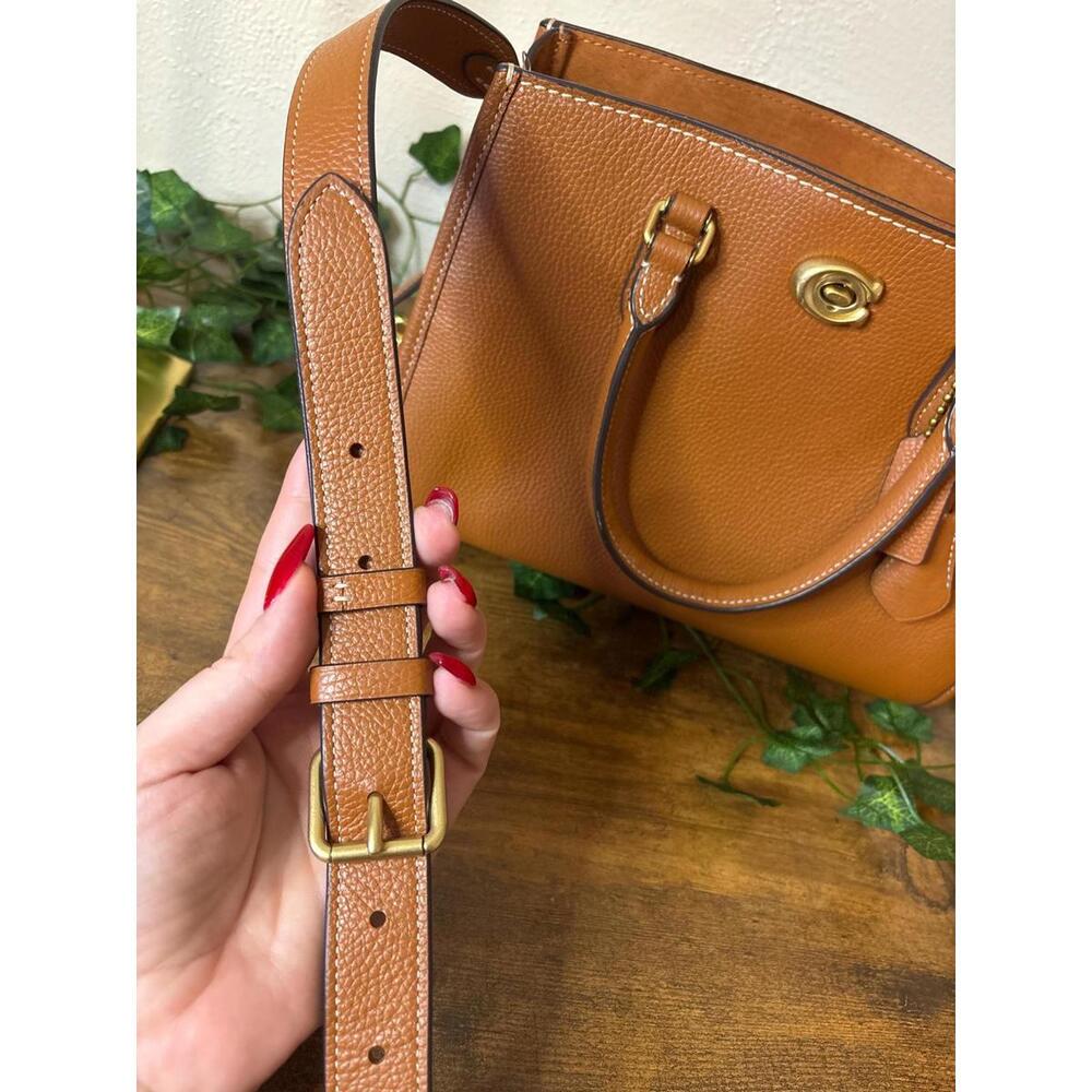 Coach Brooke Carryall 28 in Cognac Pebbled Leather - Picture 5 of 9